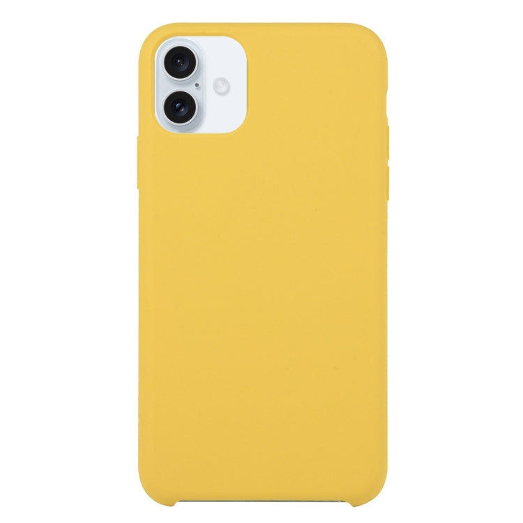 For iPhone 16 Solid Silicone Phone Case(Yellow) - iPhone 16 Cases by buy2fix | Online Shopping UK | buy2fix