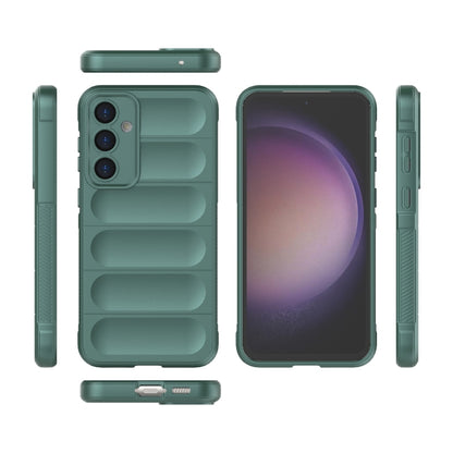 For Samsung Galaxy S23 FE 5G Magic Shield TPU + Flannel Phone Case(Dark Green) - Galaxy S23 FE 5G Cases by buy2fix | Online Shopping UK | buy2fix
