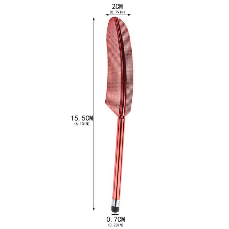 Electroplated Feather Stylus Pen(Red) - Stylus Pen by buy2fix | Online Shopping UK | buy2fix