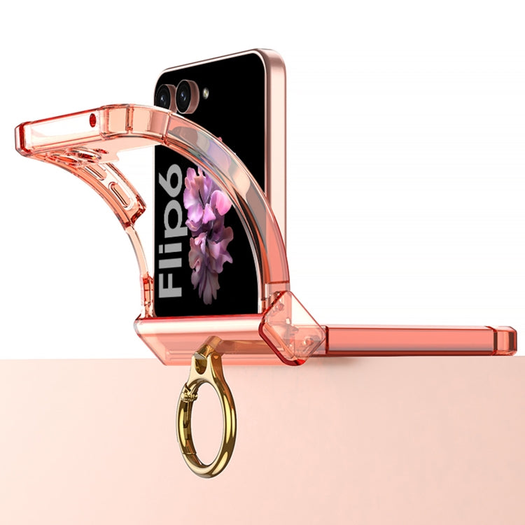 For Samsung Galaxy Z Flip6 GKK MagSafe Airbag Hinge Shockproof Phone Case with Ring Holder(Transparent) - Galaxy Z Flip6 5G Cases by GKK | Online Shopping UK | buy2fix