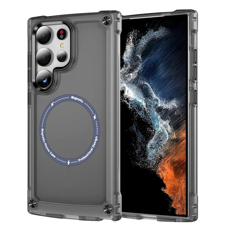 For Samsung Galaxy S25 Ultra 5G Skin Feel TPU + PC MagSafe Magnetic Phone Case(Transparent Black) - Galaxy S25 Ultra 5G Cases by buy2fix | Online Shopping UK | buy2fix