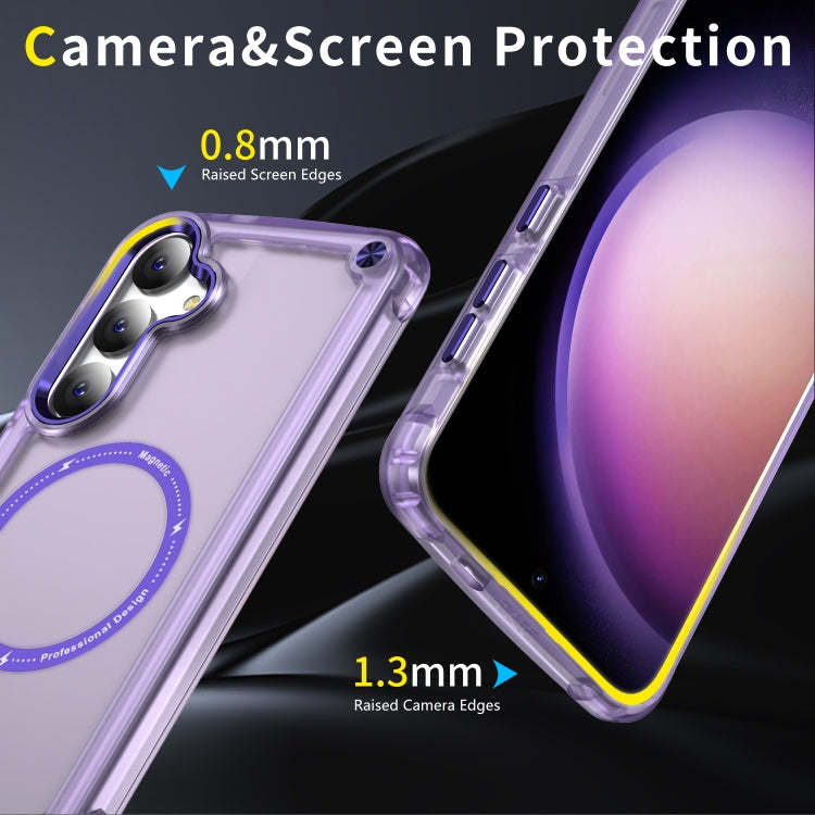 For Samsung Galaxy S25+ 5G Skin Feel TPU + PC MagSafe Magnetic Phone Case(Transparent Purple) - Galaxy S25+ 5G Cases by buy2fix | Online Shopping UK | buy2fix