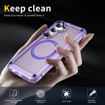 For Samsung Galaxy S25+ 5G Skin Feel TPU + PC MagSafe Magnetic Phone Case(Transparent Purple) - Galaxy S25+ 5G Cases by buy2fix | Online Shopping UK | buy2fix