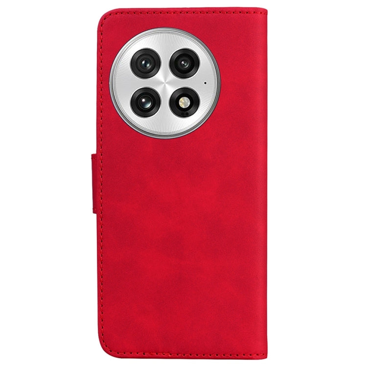 For OnePlus 13 Skin Feel Pure Color Flip Leather Phone Case(Red) - OnePlus Cases by buy2fix | Online Shopping UK | buy2fix