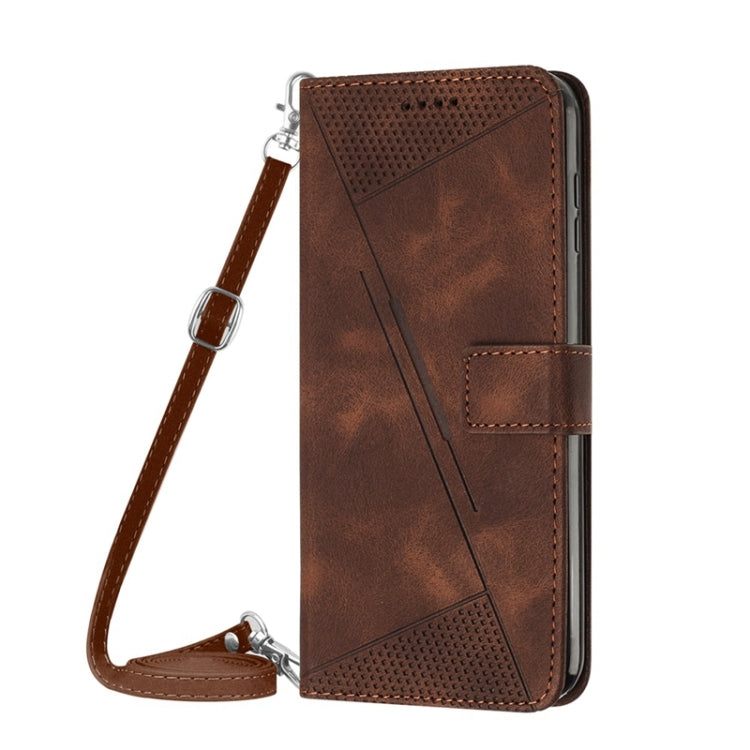 For Samsung Galaxy S21+ 5G Dream Triangle Leather Phone Case with Long Lanyard(Brown) - Galaxy S21+ 5G Cases by buy2fix | Online Shopping UK | buy2fix