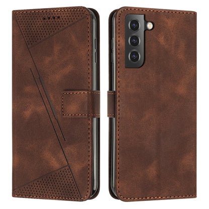 For Samsung Galaxy S22+ 5G Dream Triangle Leather Phone Case with Long Lanyard(Brown) - Galaxy S22+ 5G Cases by buy2fix | Online Shopping UK | buy2fix