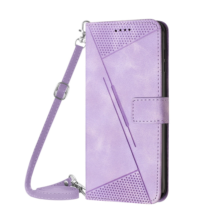 ForSamsung Galaxy S24 Ultra Dream Triangle Leather Phone Case with Long Lanyard(Purple) - Galaxy S24 Ultra 5G Cases by buy2fix | Online Shopping UK | buy2fix