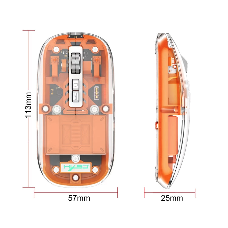 HXSJ T900 Transparent Magnet Three-mode Wireless Gaming Mouse(Blue) - Wireless Mice by HXSJ | Online Shopping UK | buy2fix