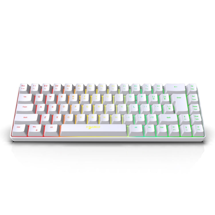 HXSJ V200 Wired RGB Backlit Mechanical Keyboard 68 Key Caps, Cable Length: 1.7m(White) - Wired Keyboard by HXSJ | Online Shopping UK | buy2fix