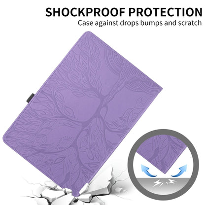 For iPad Pro 11 2024 Tree Life Embossed Rotation Leather Smart Tablet Case(Purple) - iPad Pro 11 2024 Cases by buy2fix | Online Shopping UK | buy2fix