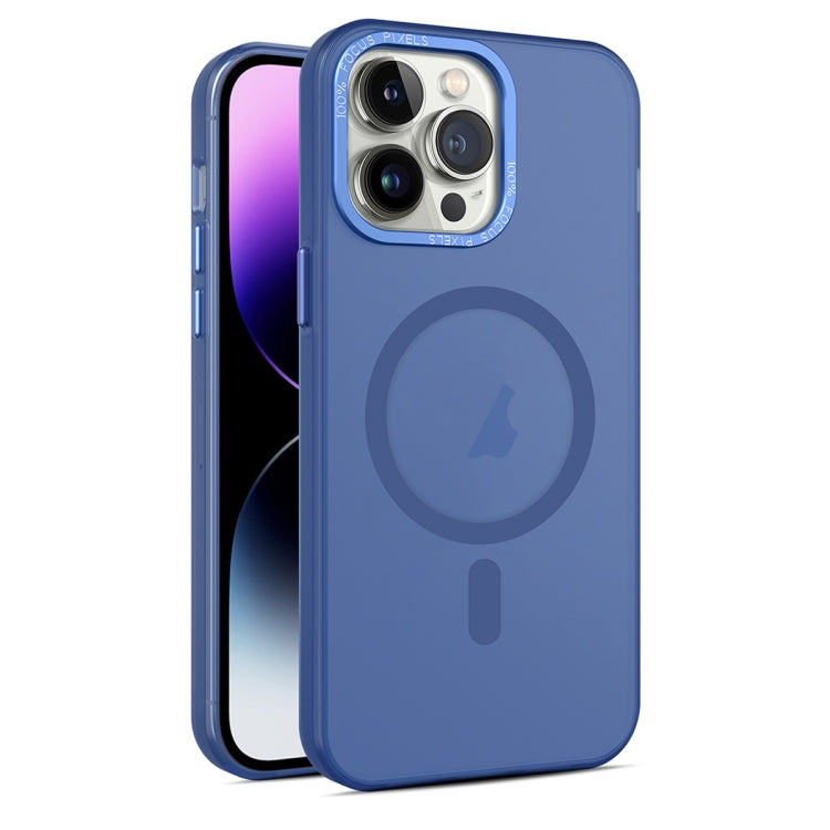 For iPhone 14 Pro Max MagSafe Frosted Translucent Mist Phone Case(Royal Blue) - iPhone 14 Pro Max Cases by buy2fix | Online Shopping UK | buy2fix