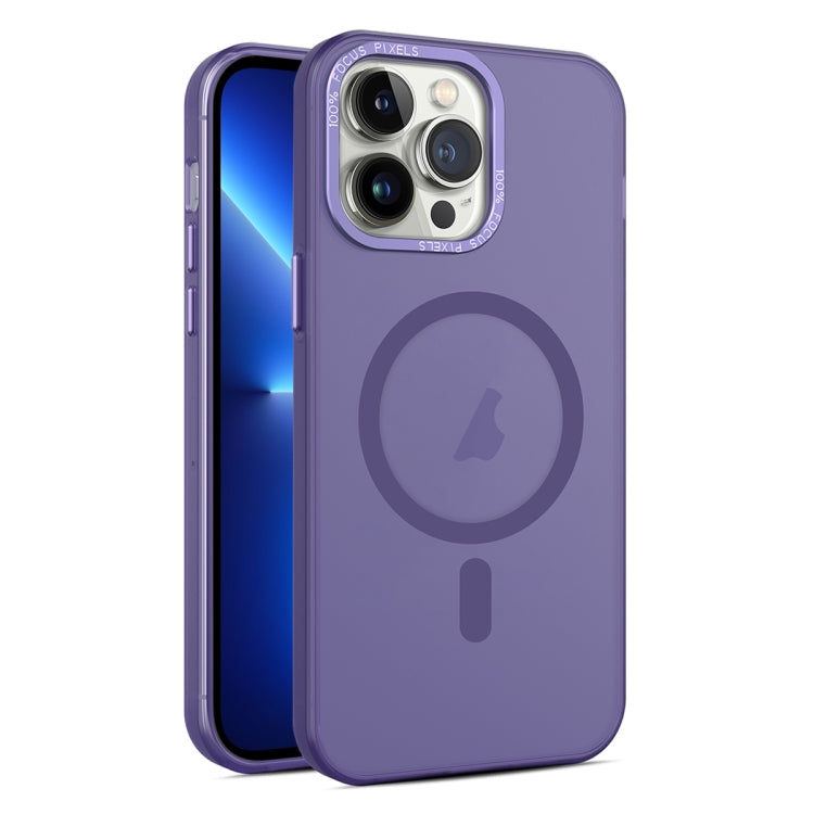 For iPhone 13 Pro Max MagSafe Frosted Translucent Mist Phone Case(Dark Purple) - iPhone 13 Pro Max Cases by buy2fix | Online Shopping UK | buy2fix