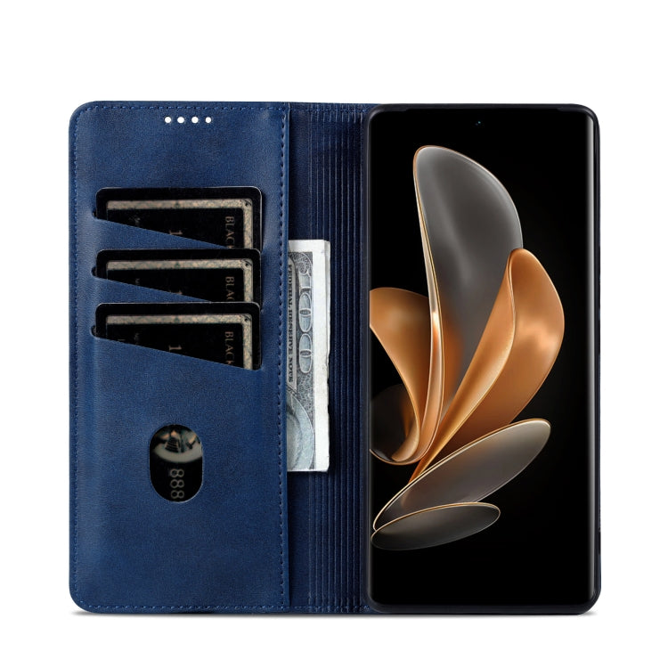 For OPPO Find X7 AZNS Magnetic Calf Texture Flip Leather Phone Case(Dark Blue) - OPPO Cases by AZNS | Online Shopping UK | buy2fix