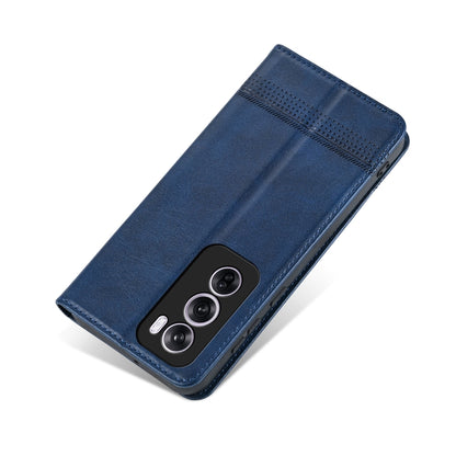 For OPPO Reno12 Global AZNS Magnetic Calf Texture Flip Leather Phone Case(Dark Blue) - Reno12 Cases by AZNS | Online Shopping UK | buy2fix