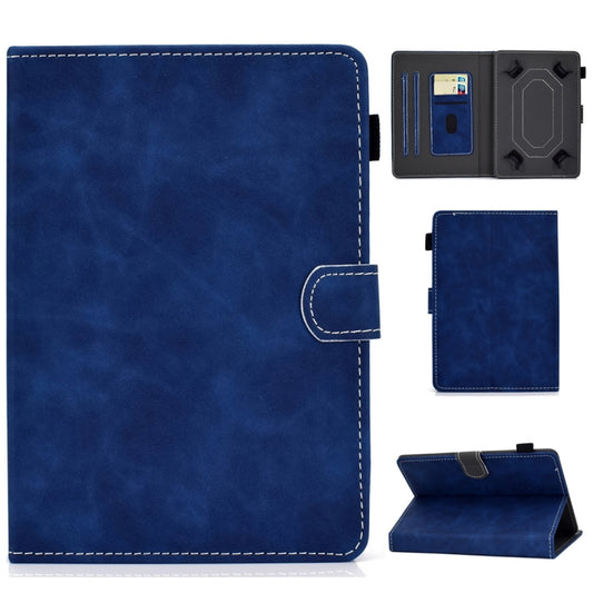 For 8 inch Tablet PC Universal Cowhide Texture Horizontal Flip Leather Case with Holder & Card Slots & Pen Slot(Blue) - 8 inch by buy2fix | Online Shopping UK | buy2fix