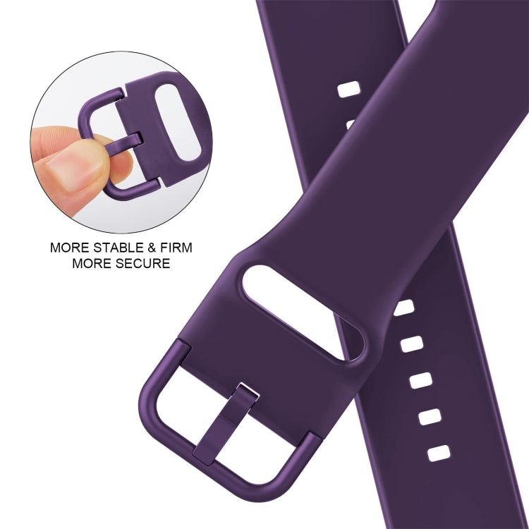 For Apple Watch SE 2023 44mm Pin Buckle Silicone Watch Band(Dark Purple) - Watch Bands by buy2fix | Online Shopping UK | buy2fix