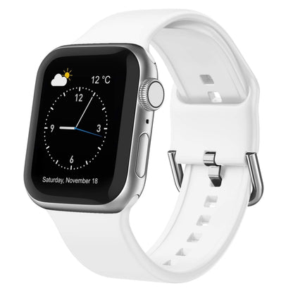 For Apple Watch SE 2023 40mm Pin Buckle Silicone Watch Band(White) - Watch Bands by buy2fix | Online Shopping UK | buy2fix