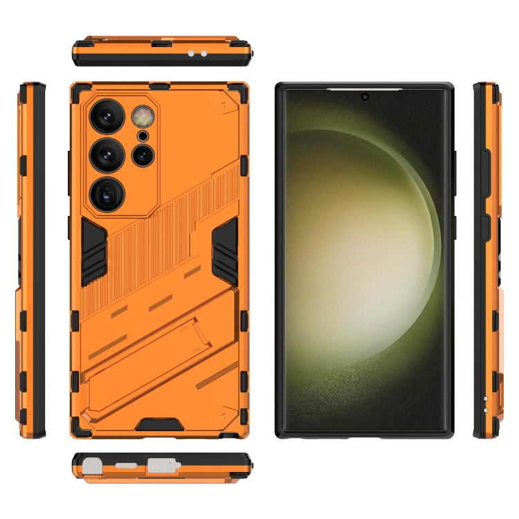 For Samsung Galaxy S24 Ultra 5G Punk Armor 2 in 1 PC + TPU Shockproof Phone Case with Invisible Holder(Orange) - Galaxy S24 Ultra 5G Cases by buy2fix | Online Shopping UK | buy2fix