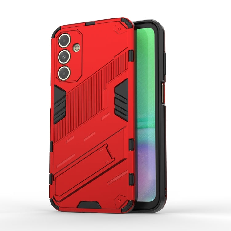For Samsung Galaxy A15 Punk Armor 2 in 1 PC + TPU Shockproof Phone Case with Invisible Holder(Red) - Galaxy Phone Cases by buy2fix | Online Shopping UK | buy2fix