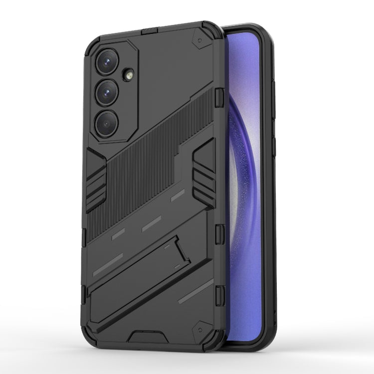 For Samsung Galaxy A35 5G Punk Armor 2 in 1 PC + TPU Shockproof Phone Case with Invisible Holder(Black) - Galaxy Phone Cases by buy2fix | Online Shopping UK | buy2fix