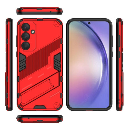 For Samsung Galaxy A35 5G Punk Armor 2 in 1 PC + TPU Shockproof Phone Case with Invisible Holder(Red) - Galaxy Phone Cases by buy2fix | Online Shopping UK | buy2fix