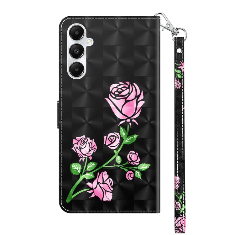 For Samsung Galaxy A05s 3D Painted Leather Phone Case(Rose) - Galaxy Phone Cases by buy2fix | Online Shopping UK | buy2fix