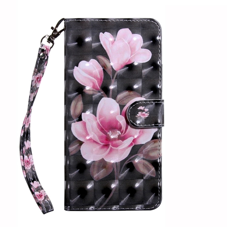 For Samsung Galaxy A15 3D Painted Leather Phone Case(Pink Flower) - Galaxy Phone Cases by buy2fix | Online Shopping UK | buy2fix