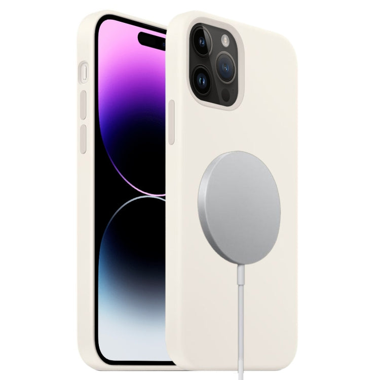 For iPhone 15 Pro Max MagSafe Liquid Silicone Full Coverage Phone Case(White) - iPhone 15 Pro Max Cases by buy2fix | Online Shopping UK | buy2fix