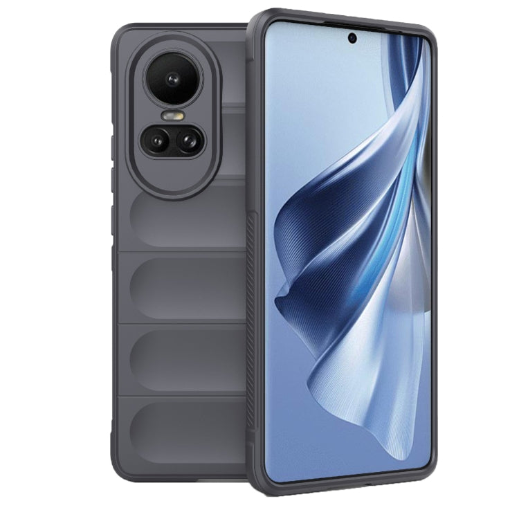 For OPPO Reno10 5G Global Magic Shield TPU + Flannel Phone Case(Dark Grey) - OPPO Cases by buy2fix | Online Shopping UK | buy2fix