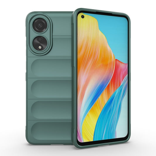 For OPPO A78 4G Global Magic Shield TPU + Flannel Phone Case(Dark Green) - OPPO Cases by buy2fix | Online Shopping UK | buy2fix