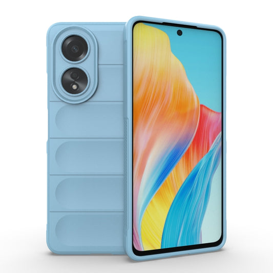 For OPPO A58 4G Global Magic Shield TPU + Flannel Phone Case(Light Blue) - OPPO Cases by buy2fix | Online Shopping UK | buy2fix