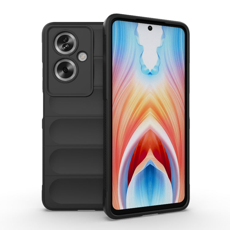 For OPPO A79 5G Global Magic Shield TPU + Flannel Phone Case(Black) - OPPO Cases by buy2fix | Online Shopping UK | buy2fix