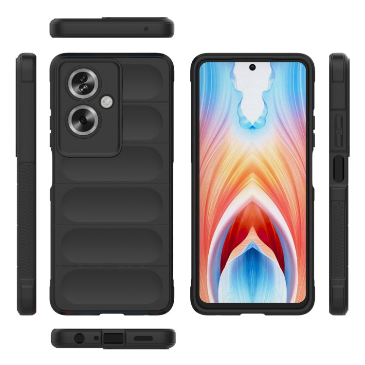 For OPPO A79 5G Global Magic Shield TPU + Flannel Phone Case(Black) - OPPO Cases by buy2fix | Online Shopping UK | buy2fix