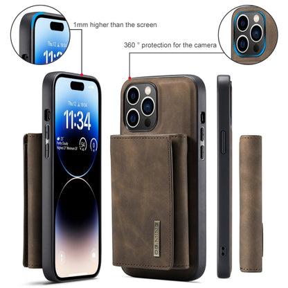 For iPhone 15 Pro DG.MING M1 Series 3-Fold Multi Card Wallet Leather Phone Case(Coffee) - iPhone 15 Pro Cases by DG.MING | Online Shopping UK | buy2fix