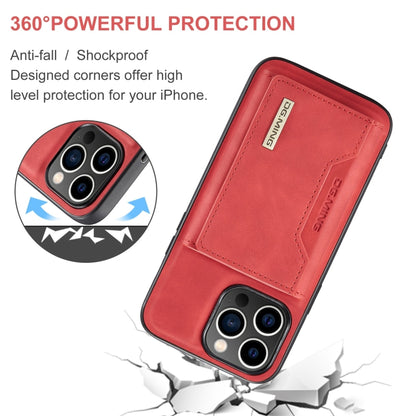 For iPhone 15 Pro Max DG.MING M2 Series 3-Fold Card Bag Wallet Leather Phone Case(Red) - iPhone 15 Pro Max Cases by DG.MING | Online Shopping UK | buy2fix