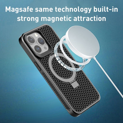 For iPhone 13 Pro Max Skin Feel PC+TPU Cooling Magnetic Magsafe Phone Case with Stand(Black) - iPhone 13 Pro Max Cases by buy2fix | Online Shopping UK | buy2fix