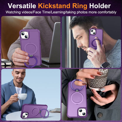 For iPhone 14 / 13 MagSafe Magnetic Holder Phone Case(Purple) - iPhone 14 Cases by buy2fix | Online Shopping UK | buy2fix