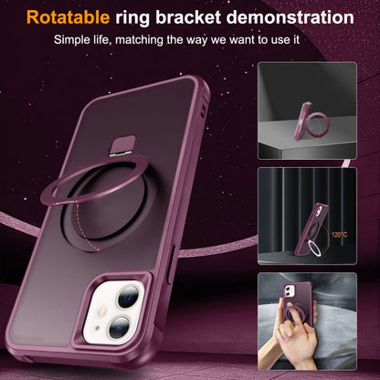 For iPhone 12 / 12 Pro MagSafe Magnetic Holder Phone Case(Wine Red) - iPhone 12 / 12 Pro Cases by buy2fix | Online Shopping UK | buy2fix