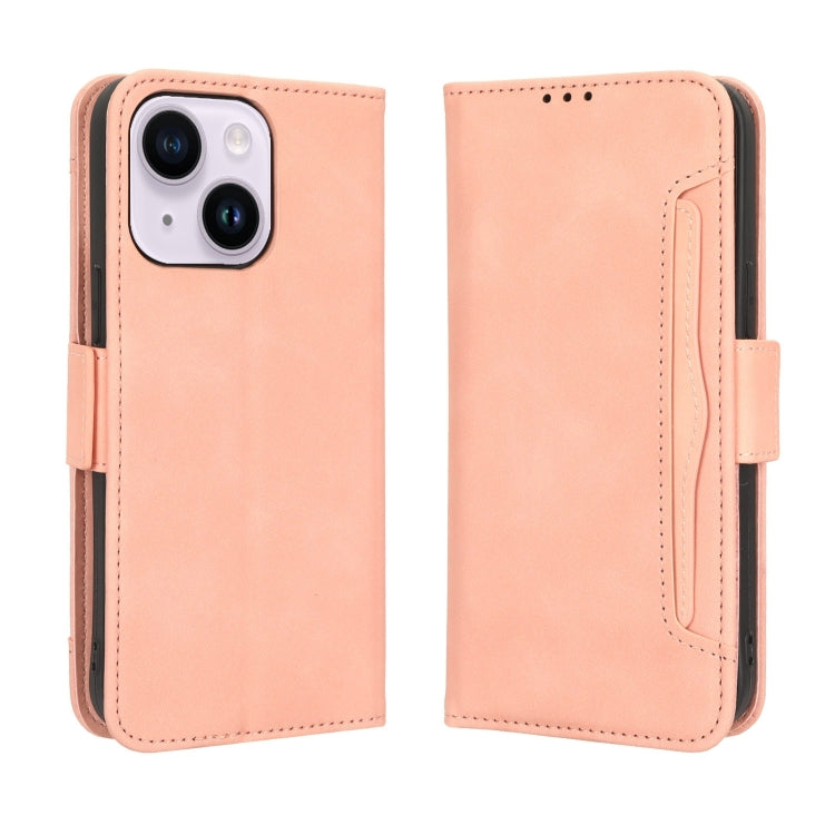 For iPhone 16 Pro Skin Feel Calf Texture Card Slots Leather Phone Case(Pink) - iPhone 16 Pro Cases by buy2fix | Online Shopping UK | buy2fix