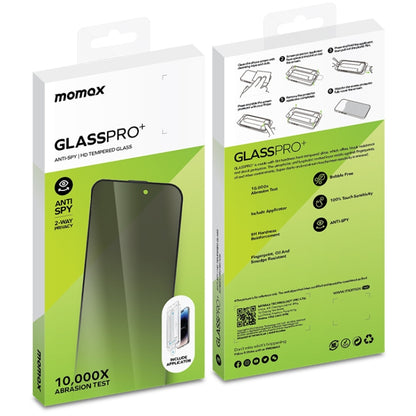 For iPhone 15 Plus MOMAX 0.3mm 3D Anti-peep Tempered Glass Film(Black) - iPhone 15 Plus Tempered Glass by MOMAX | Online Shopping UK | buy2fix