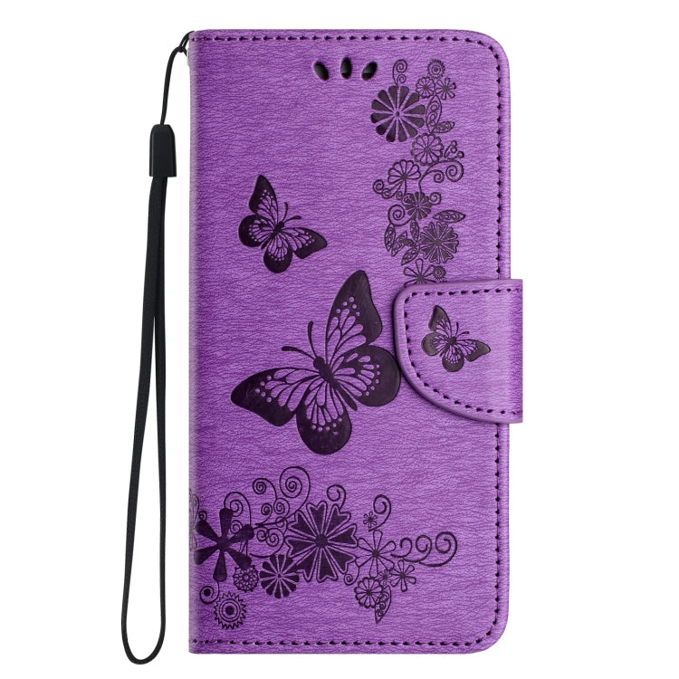 For iPhone 16 Pro Max Butterfly Embossed Flip Leather Phone Case(Purple) - iPhone 16 Pro Max Cases by buy2fix | Online Shopping UK | buy2fix