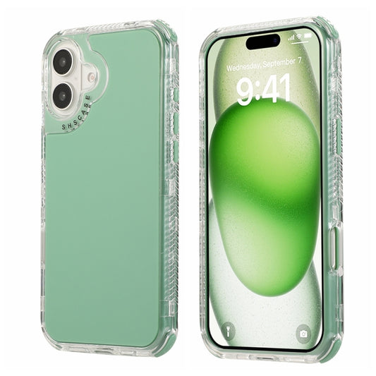 For iPhone 16 Plus Dreamland 3 in 1 Solid Color Transparent Frame PC + TPU Phone Case(Green) - iPhone 16 Plus Cases by buy2fix | Online Shopping UK | buy2fix