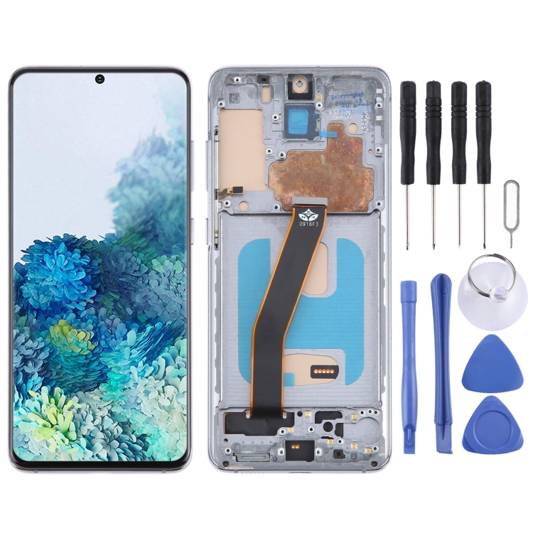 For Samsung Galaxy S20 SM-G980 TFT LCD Screen Digitizer Full Assembly with Frame, Not Supporting Fingerprint Identification(Silver) - LCD Screen by buy2fix | Online Shopping UK | buy2fix