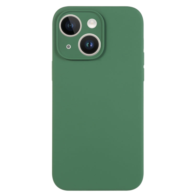 For iPhone 14 Pure Color Liquid Silicone Fine Pore Phone Case(Clover Green) - iPhone 14 Cases by buy2fix | Online Shopping UK | buy2fix