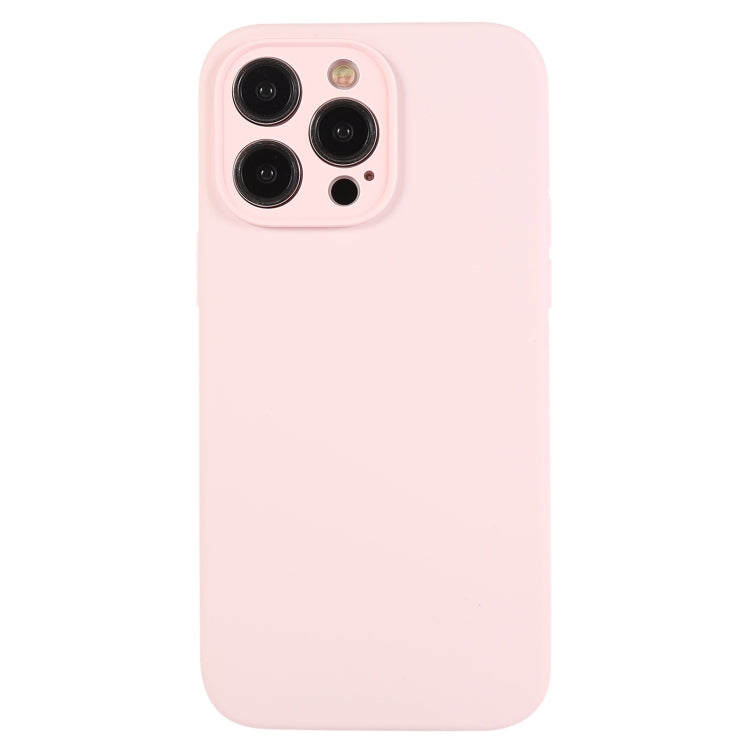 For iPhone 12 Pro Pure Color Liquid Silicone Fine Pore Phone Case(Grey Pink) - iPhone 12 / 12 Pro Cases by buy2fix | Online Shopping UK | buy2fix