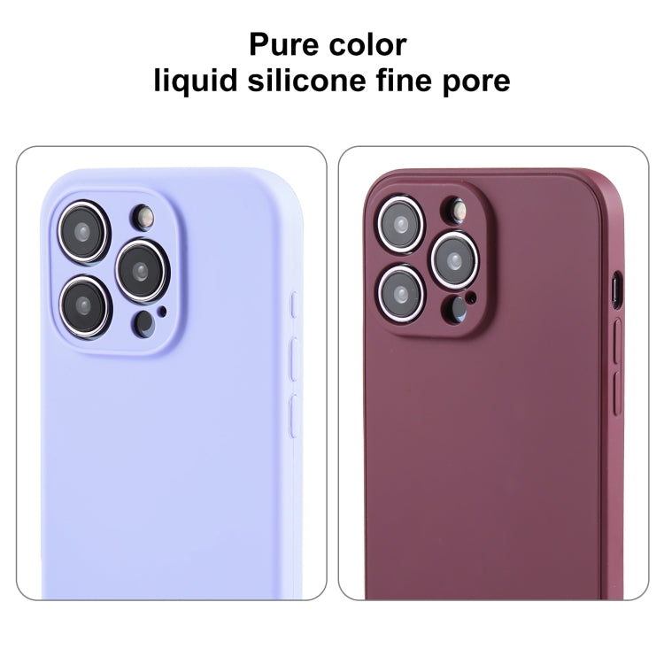 For iPhone 16 Pro Pure Color Liquid Silicone Fine Pore Phone Case(Charcoal Black) - iPhone 16 Pro Cases by buy2fix | Online Shopping UK | buy2fix