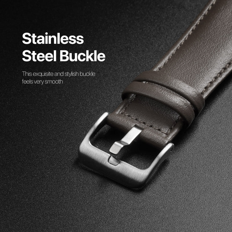 For Apple Watch 9 45mm DUX DUCIS YS Series Genuine Leather Watch Band(Grey) - Watch Bands by DUX DUCIS | Online Shopping UK | buy2fix