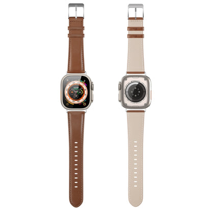 For Apple Watch 4 44mm DUX DUCIS YS Series Genuine Leather Watch Band(Brown) - Watch Bands by DUX DUCIS | Online Shopping UK | buy2fix