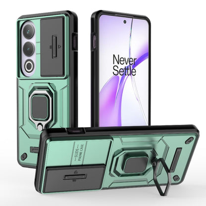 For OnePlus ACE 3V Sliding Camshield TPU + PC Shockproof Phone Case with Holder(Green) - OnePlus Cases by buy2fix | Online Shopping UK | buy2fix