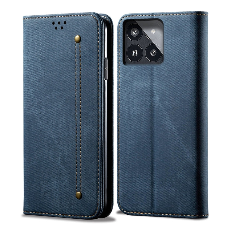For Xiaomi Redmi K70E Denim Texture Casual Style Horizontal Flip Leather Case(Blue) - K70E Cases by buy2fix | Online Shopping UK | buy2fix